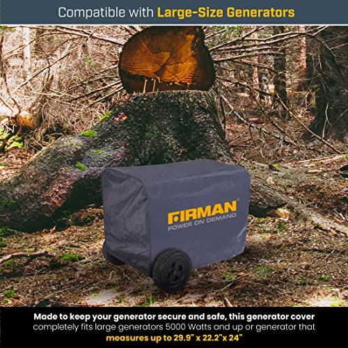 FIRMAN 1009 Portable Generator Cover, Double-Insulted Generator Cover, Fits Large Generators 5000 Watts and Up, 13.7" x 8.1" x 4", Large