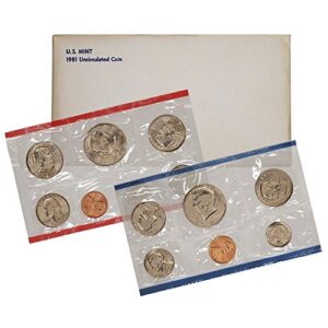 1981 various mint marks united states mint uncirculated coin set in original government packaging uncirculated