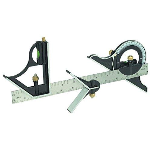 12" Combination Tri Square Set Angle Finder & Protractor Level SAE & Metric