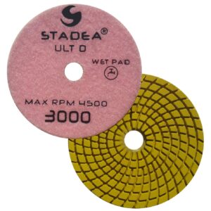 Stadea PPW107X Granite Polishing Pads 4" Diamond Pad 3000 Grit For Granite Quartz Stones Polish