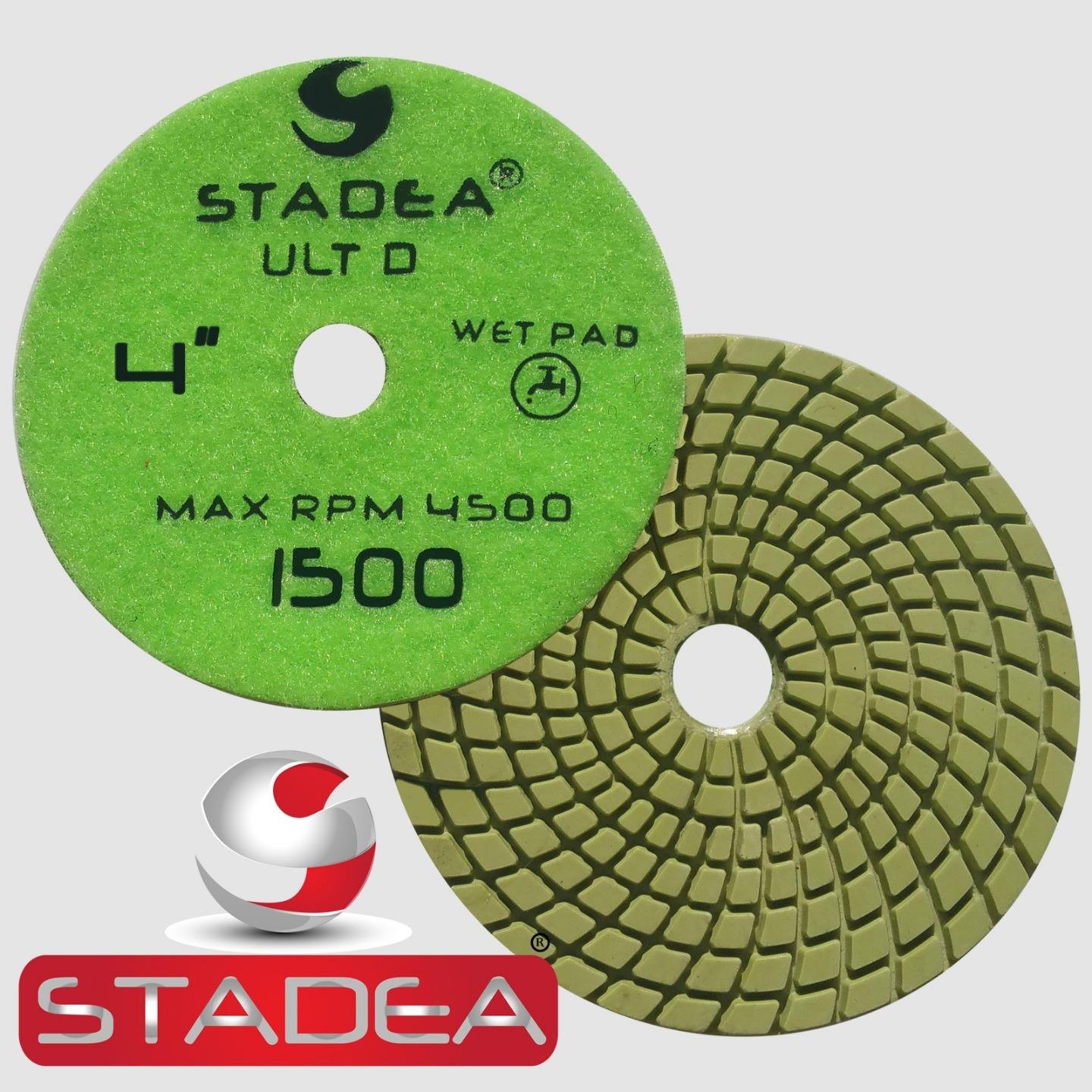 Stadea PPW107X Granite Polishing Pads 4" Diamond Pad 3000 Grit For Granite Quartz Stones Polish