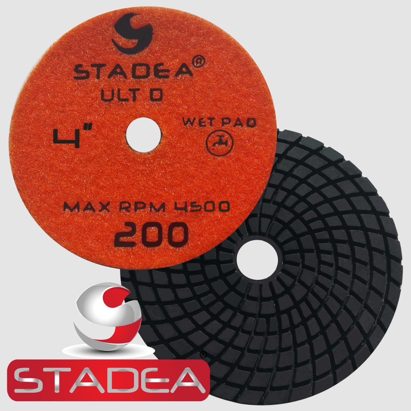 Stadea PPW107X Granite Polishing Pads 4" Diamond Pad 3000 Grit For Granite Quartz Stones Polish