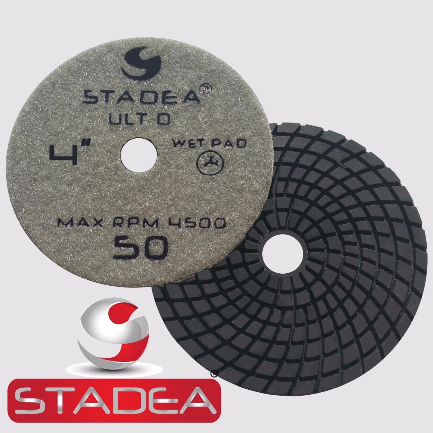 Stadea PPW107X Granite Polishing Pads 4" Diamond Pad 3000 Grit For Granite Quartz Stones Polish