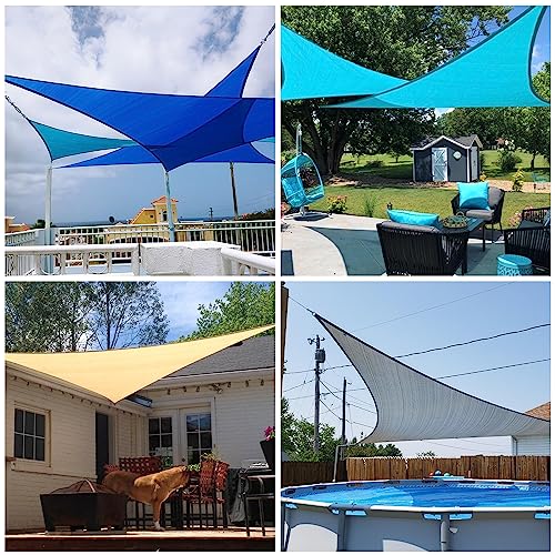 Patio Paradise 16' x16'x 16' Beige Sun Shade Sail Triangle Canopy - Permeable UV Block Fabric Durable Outdoor - Customized Available