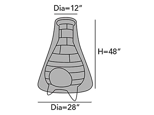 Covermates Chiminea Cover – Weather Resistant Polyester, Adjustable Drawcord, Elastic Hem, Grill and Heating-Charcoal