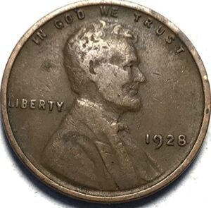 1928 p lincoln wheat cent penny seller very good