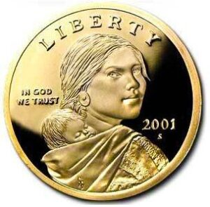2001 s sacagawea native american proof us coin dcam gem modern dollar $1 $1 proof dcam us mint