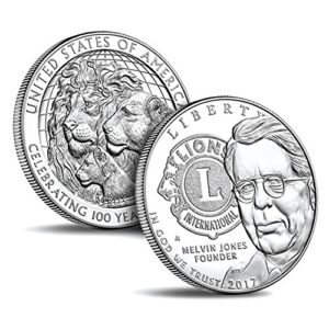 2017 P Lions Clubs International 2017 Centennial Proof Silver Coin $1 Brilliant Uncirculated