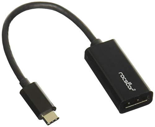 Rocstor Y10C131-B1 Premium USB-C to DisplayPort Adapter M/F - for Computers, MacBook, MacBook Pro, Chromebook or Devices with USB C – 6” - USB Type C, Black