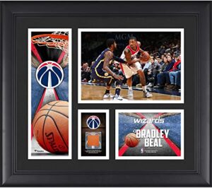 bradley beal washington wizards framed 15" x 17" collage with a piece of team-used ball - nba player plaques and collages