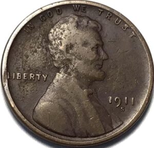 1911 s lincoln wheat cent penny seller very fine