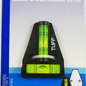 TUFF Level Tool Shatterproof, Waterproof, Durable Cross Check T Level For RV Leveling, Motorhome, Camping - Trailer, Construction, Hobby - Spirit Bubble Level - 2-Way Leveler Accessories - USA