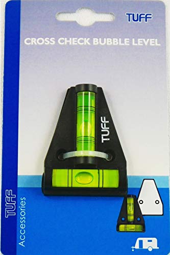 TUFF Level Tool Shatterproof, Waterproof, Durable Cross Check T Level For RV Leveling, Motorhome, Camping - Trailer, Construction, Hobby - Spirit Bubble Level - 2-Way Leveler Accessories - USA