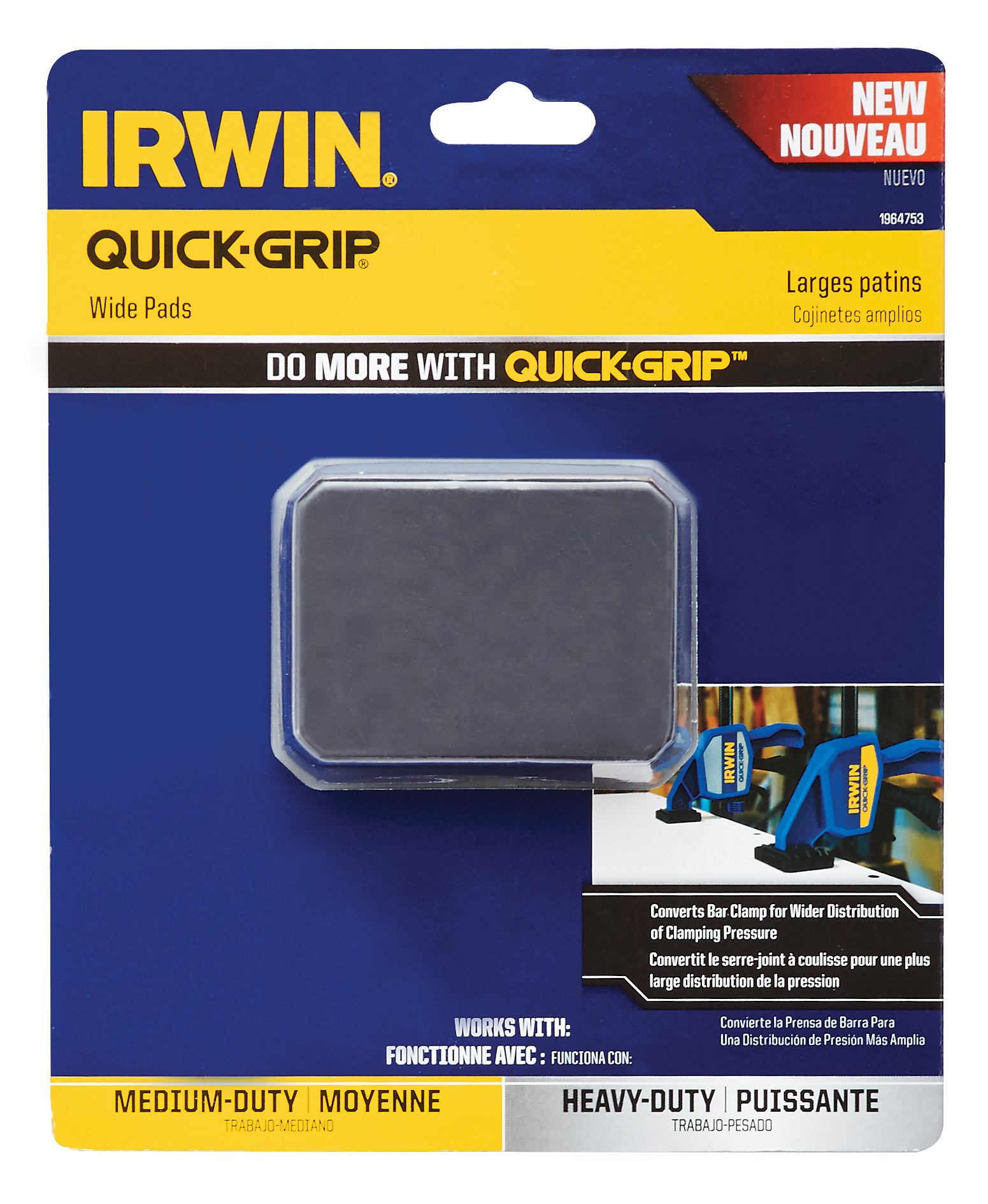 IRWINQUICK-GRIPWide Clamp Replacement Pads for Medium-Duty and Heavy-Duty Clamps, Set of 2, 1964753