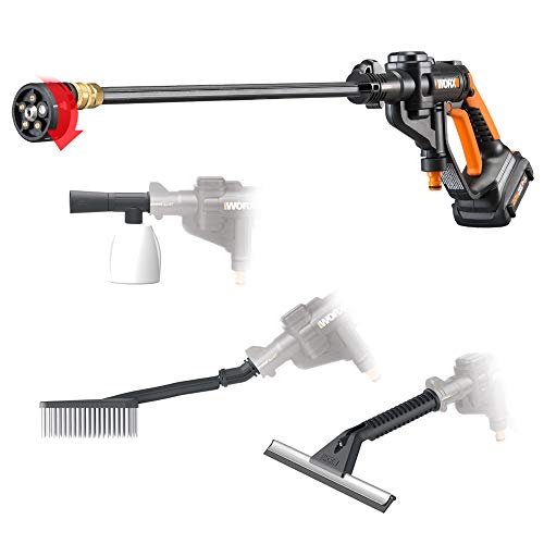WORX Cordless Hydroshot Portable Power Cleaner, 20V Li-ion (2.0Ah), 320psi, 20V Power Share Platform with Cleaning Accessories WG629.1