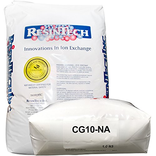 ResinTech CG10-Na: Premium Water Softener Ion-exchange Cation Resin 10% Crosslinked, 1 cu.ft.