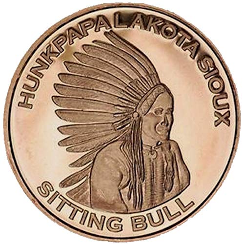 Private Mint 1 oz .999 Pure Copper Round/Challenge Coin (Sitting Bull)