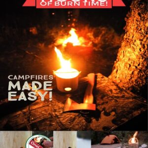 One Log Fire, Mini - Single Log Campfire, 100% Natural Red Pine, Easy Light - 1 Hour Burn Time (3 Pack)