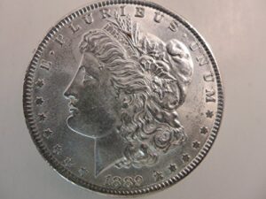 1889 morgan silver dollar $1 au