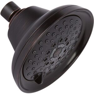 massage shower head with mist - high pressure boosting, multi-function, massaging rainfall showerhead for low flow showers & adjustable water saving nozzle, 2.5 gpm - oil-rubbed bronze