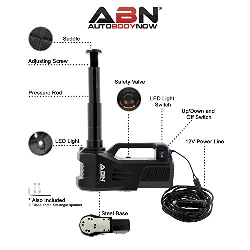 ABN 3 Ton Electric Hydraulic Jack – Automatic Emergency Lift for All Cars, Vans, Trucks, SUVs