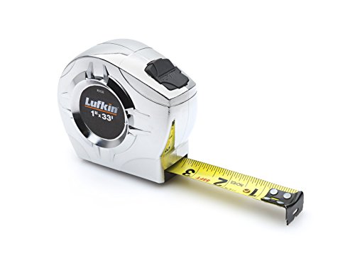 Lufkin Crescent 1' x 33' P2000 Series Chrome Case Yellow Clad A4 Blade Power Return Tape Measure - P2133DN