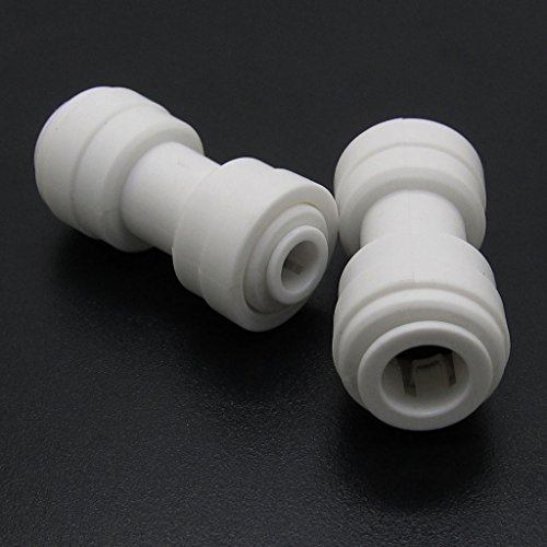 5 PCS 1/4" -3/8" Double Push Straight Water Tube Quick Connect Reverse Osmosis White