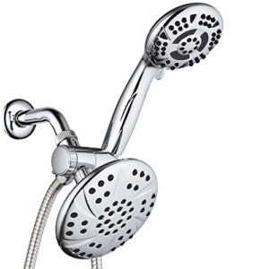 high pressure 6-inch / 6-setting premium rain shower head by aquadance for the ultimate shower spa experience! officially independently tested to meet strict us quality & performance standards!