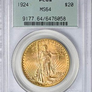 1924 $20 Gold St. Gaudens MS64 PCGS