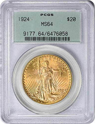 1924 $20 Gold St. Gaudens MS64 PCGS