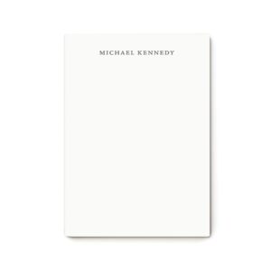 traditional personalized notepads - small notepad 5x7 w/ 50 printed sheets – professional personalized stationery – simple & classy desk supplies – customizable up to 8x10”- simplicity notepad