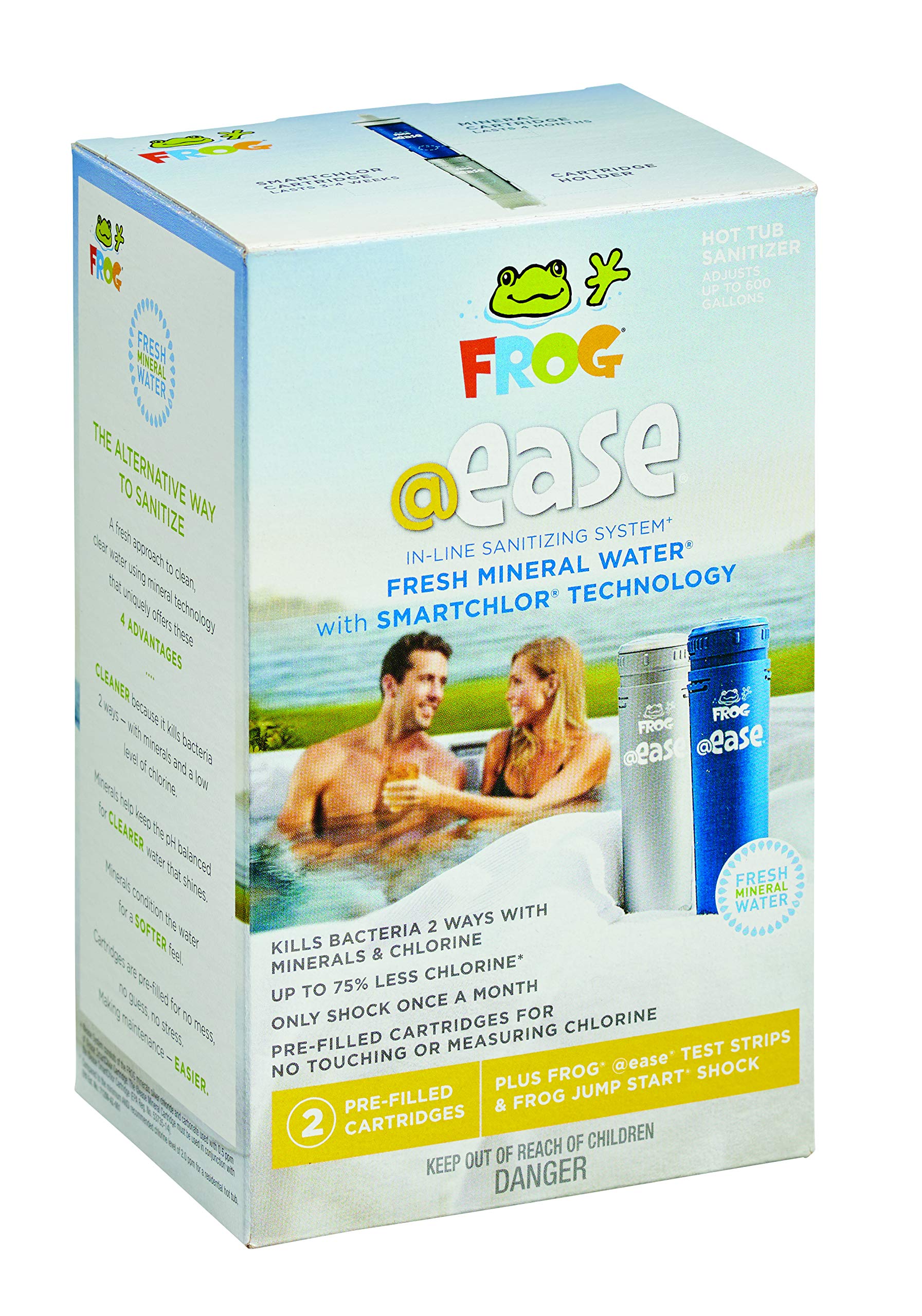 FROG @Ease in-Line Sanitizing System for Hot Tubs, for use in Marquis Spas, Caldera Spas, Artesian Spas and Hot Springs Spas up to 600 gallons, Hot Tub Sanitizer, Cyanuric Acid Free