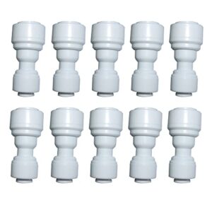 yzm reducing straight union 3/8" to 1/4" quick connector fittings ro water filters set of 10