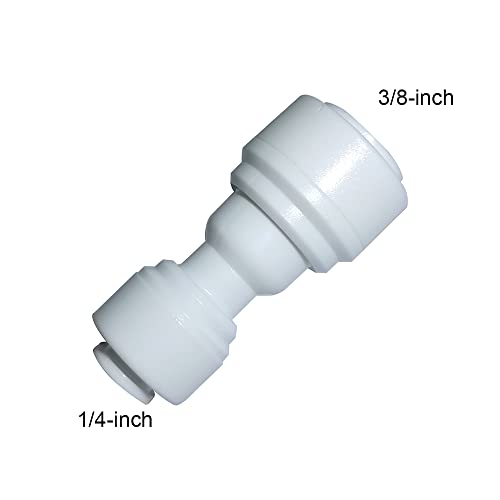 YZM Reducing Straight Union 3/8" to 1/4" Quick Connector fittings RO Water Filters set of 10