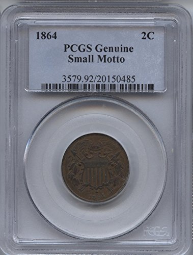 1864 Two-Cent Pieces Cent Genuine PCGS