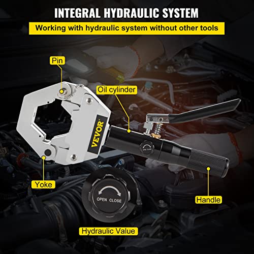 Mophorn Hydraulic Hose Crimper Hydra-Krimp 71500,Manual AC Hose Crimper Kit Air Conditioning Repaire Handheld,Hydraulic Hose Crimping Tool with 7 Die Set, for Barbed and Beaded Hose Fittings