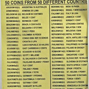 1993 50 Different Coins From 50 Different Countries Uncirculated Set With List Uncirculated