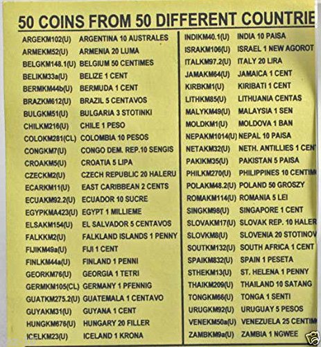 1993 50 Different Coins From 50 Different Countries Uncirculated Set With List Uncirculated