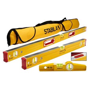 stabila 96m magnetic level set kit - 48"/24" torpedo and case,yellow