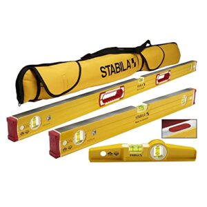 Stabila 96M Magnetic Level Set Kit - 48"/24" Torpedo and Case,Yellow