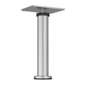 richelieu hardware 64217150155 5 15/16 in (150 mm) round furniture leg with levelling glide, satin nickel