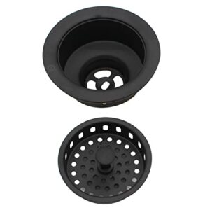 Westbrass D2145-62 3-1/2" Post Style Large Kitchen Sink Basket Strainer, Matte Black (2-Pack)