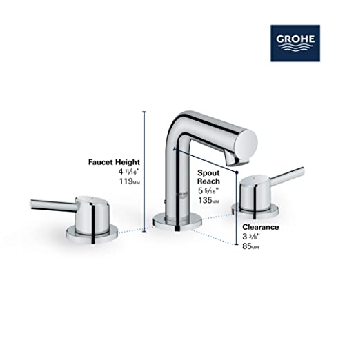 GROHE 20572001 Concetto, 8-inch Widespread 2-Handle S-Size Bathroom Faucet 1.2 GPM, Chrome