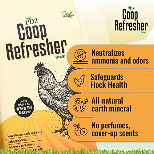 Sweet PDZ - Coop Refresher - Zeolite Odor Eliminator - Essential Chicken Coop Accessory - 10 lbs
