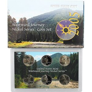 2005 pds westward journey nickel series coin set in original box with coa nickel proof and uncirculated us mint