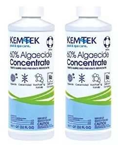 kem-tek pool and spa 60-percent concentrated algaecide, 1 quart 2 pack