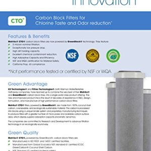 KX 32-250-20-GREEN | 20" CTO Carbon Block Water Filters for Chlorine Taste and Odor reduction | KX MatriKX Powered by GREENBLOCK | Replaces 32-250-125-20