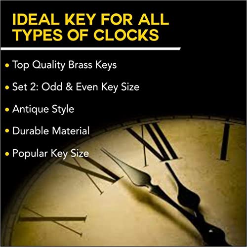 Brass Blessing : 2 pieces 5-in-1 Odd/Even Number Brass Clock Winding Key (5025)