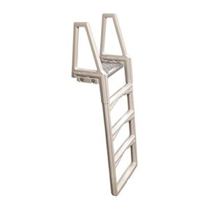 confer plastics 635-52x sturdy above ground in-pool swimming pool ladder for decks adjustable from 46"-56"