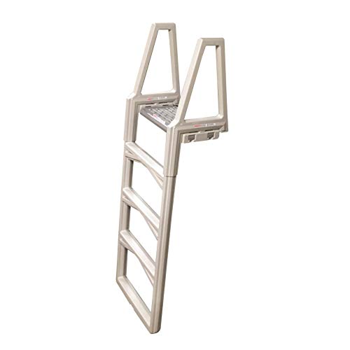 Confer Plastics 635-52X Sturdy Above Ground in-Pool Swimming Pool Ladder for Decks Adjustable from 46"-56"